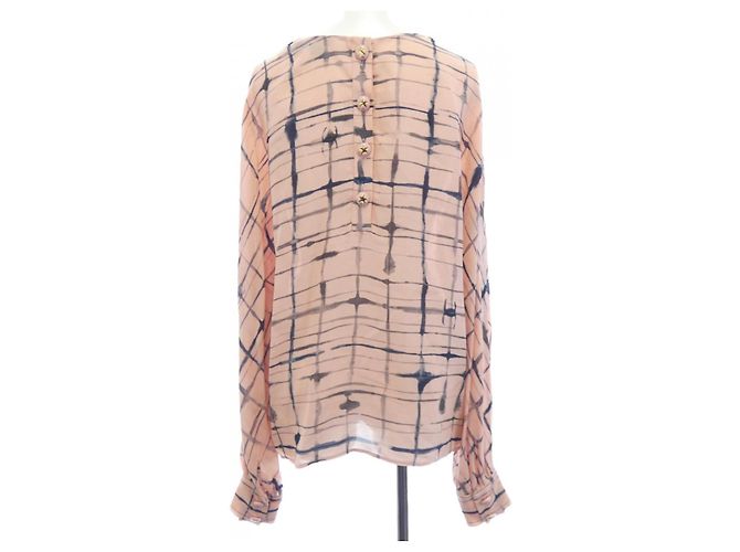 Top de georgette de seda Chanel Rosa - vista 2