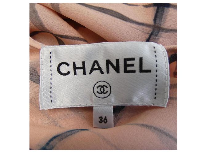 Top de georgette de seda Chanel Rosa - vista 5
