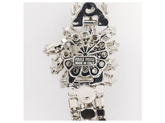 Collana Miu Miu con strass e perle finte Argento - vista 10