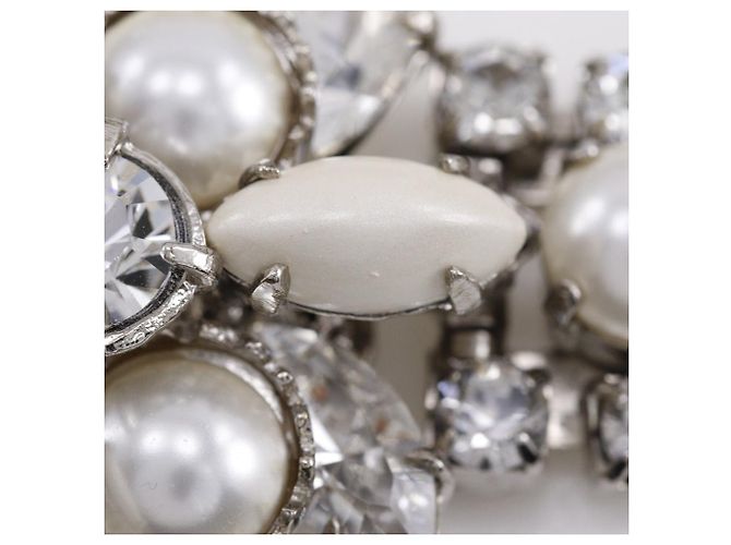 Collana Miu Miu con strass e perle finte Argento - vista 6