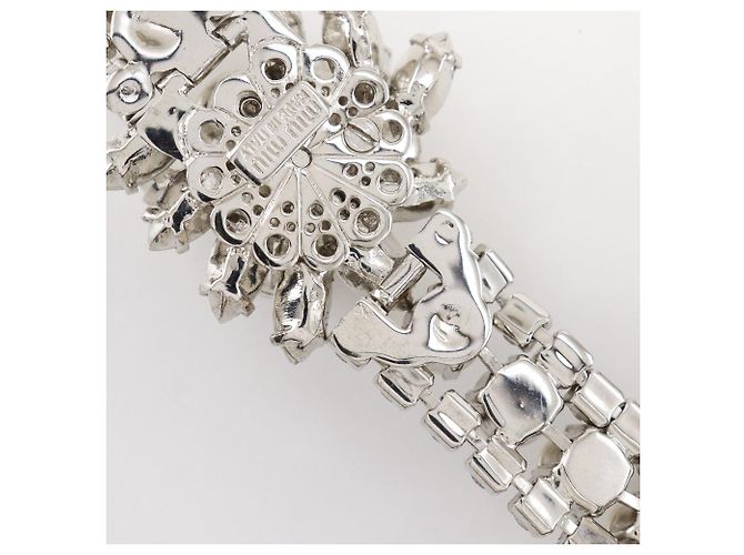 Collana Miu Miu con strass e perle finte Argento - vista 7