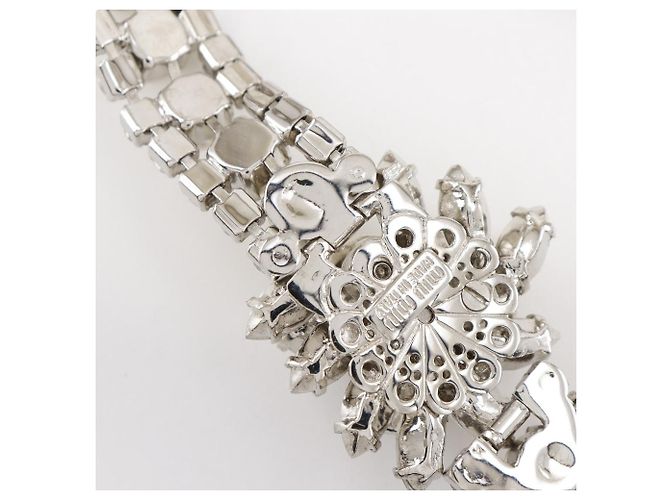 Collana Miu Miu con strass e perle finte Argento - vista 8
