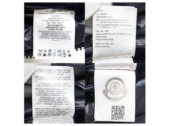 Chaqueta de plumón Moncler MAY de algodón de velours Azul Azul marino - vista 10