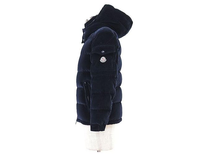 Chaqueta de plumón Moncler MAY de algodón de velours Azul Azul marino - vista 5