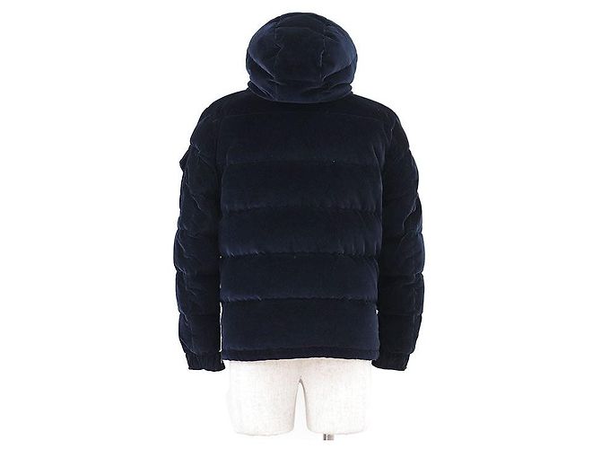 Chaqueta de plumón Moncler MAY de algodón de velours Azul Azul marino - vista 6
