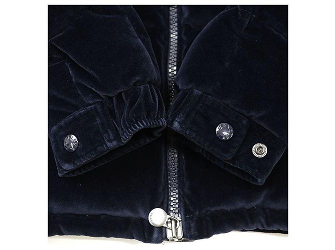 Chaqueta de plumón Moncler MAY de algodón de velours Azul Azul marino - vista 7