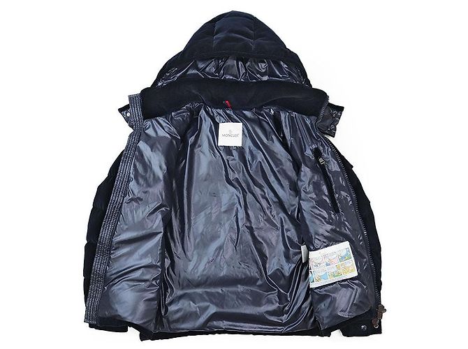 Chaqueta de plumón Moncler MAY de algodón de velours Azul Azul marino - vista 8
