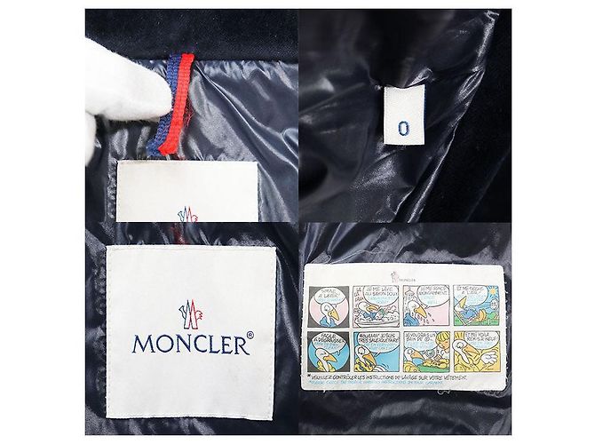 Chaqueta de plumón Moncler MAY de algodón de velours Azul Azul marino - vista 9