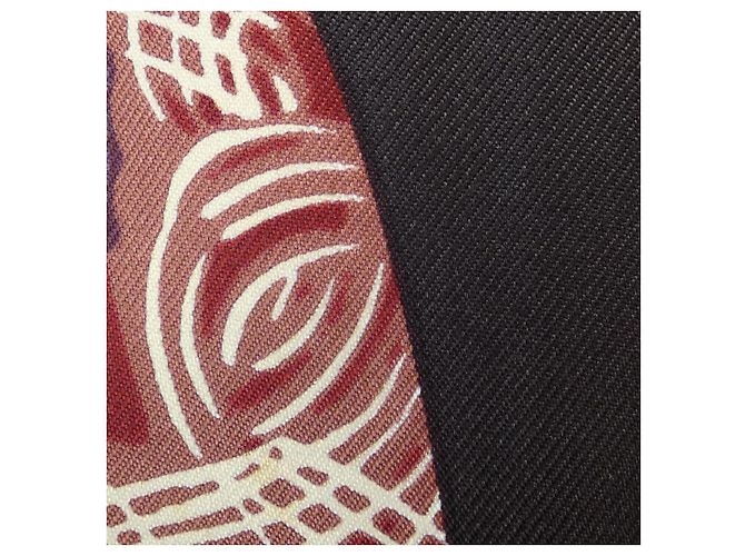 Hermès Twill Reine Seide Polyester Weste Braun Rot - Ansicht 10