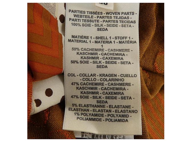 Hermès Hermes GARDE-ROBE POP Twillene Cashmere Silk Top Castaño Beige - vista 3