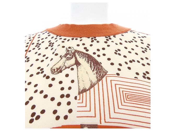 Hermès Hermes GARDE-ROBE POP Twillene Cashmere Silk Top Castaño Beige - vista 5