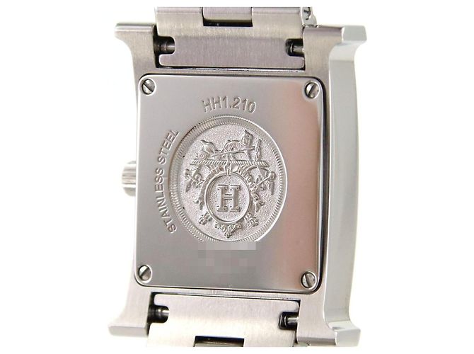 Hermès Hermes H Uhr Edelstahl Quarz Silber - Ansicht 6