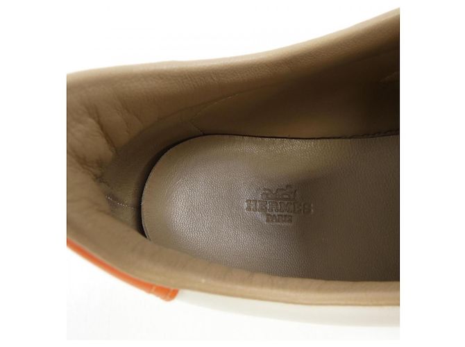 Hermès Sneakers Hermes in vitello Beige - vista 6