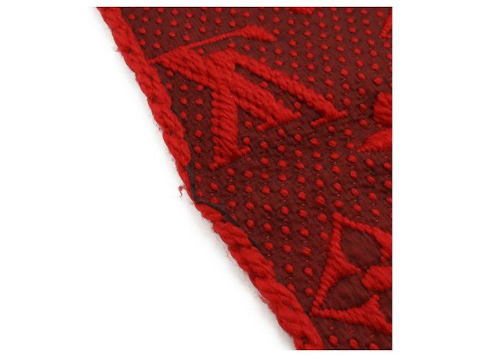 Sciarpa Logomania in lana e seta Louis Vuitton Rosso - vista 5