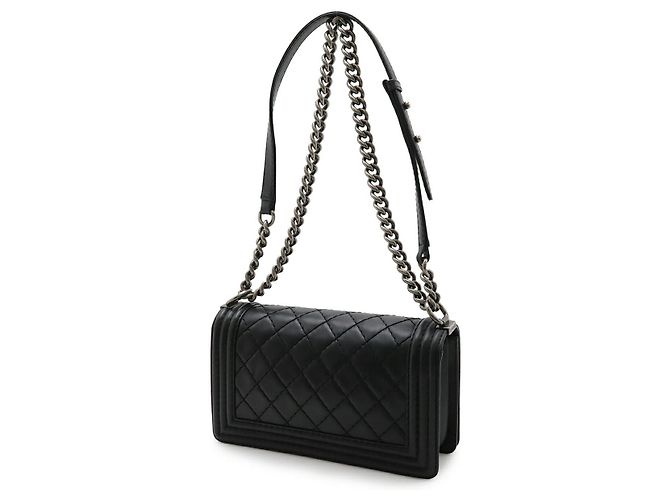 Borsa a tracolla Chanel Boy Chanel in pelle di vitello morbida Nero - vista 2
