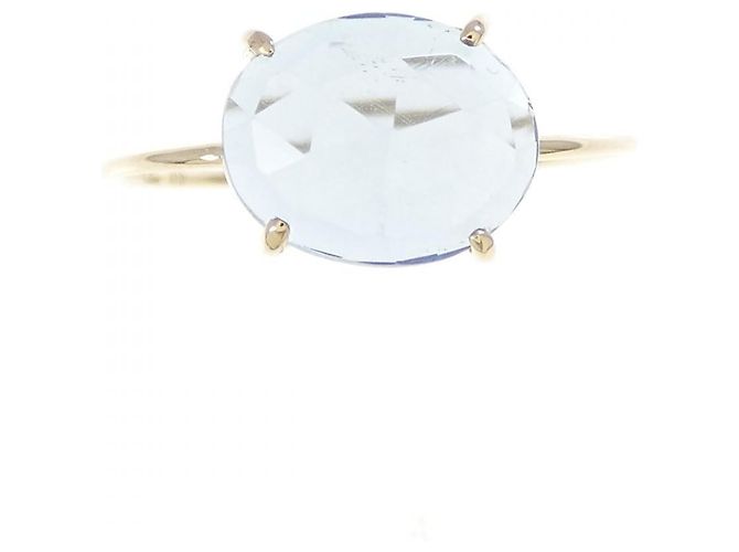 Autre Marque Anello Lila K10 Oro Giallo e Topazio Blu D'oro - vista 2
