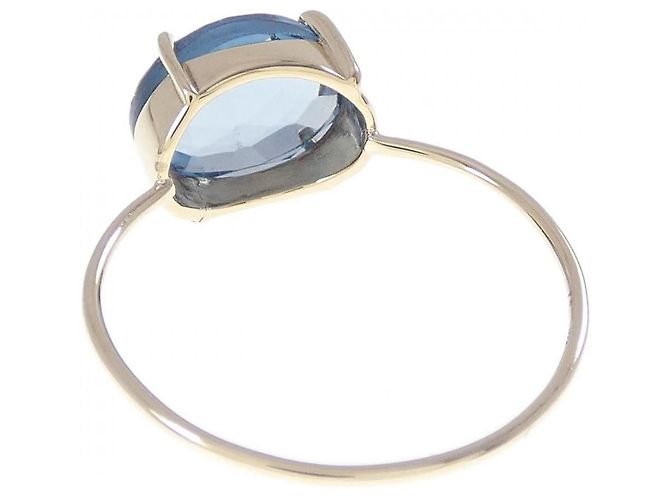 Autre Marque Anello Lila K10 Oro Giallo e Topazio Blu D'oro - vista 3