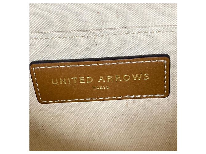 Autre Marque Borsa a tracolla in tela UNITED ARROWS UBSC Marrone Bianco - vista 6
