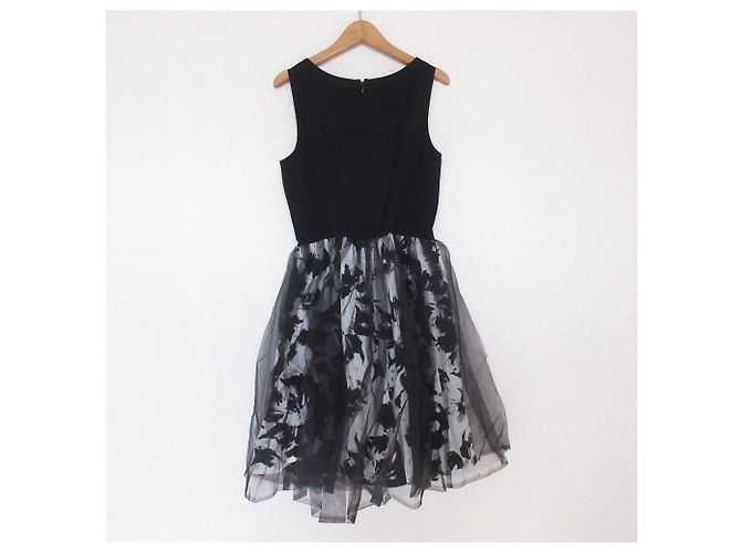 Autre Marque FRAY I.D Tüllkleid mit Lagenoptik Schwarz - Ansicht 3