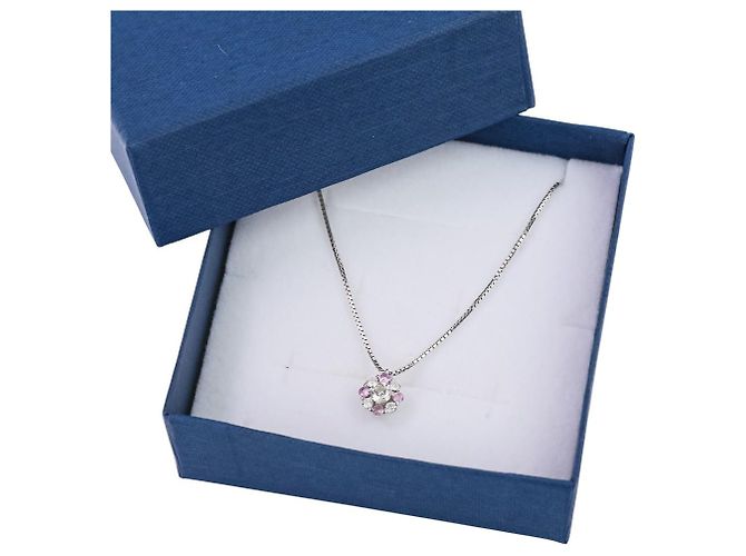 Collana con pendente Tasaki Au750 Diamond Sapphire Argento - vista 14