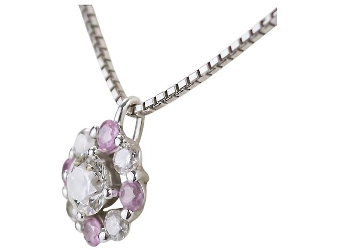 Collana con pendente Tasaki Au750 Diamond Sapphire Argento - vista 2
