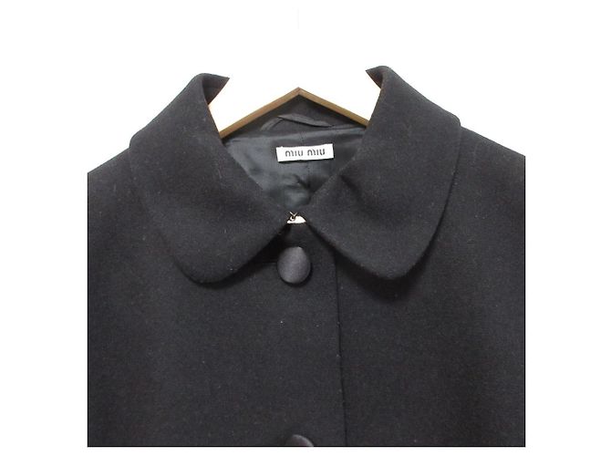 Abrigo de lana Miu Miu Negro - vista 4