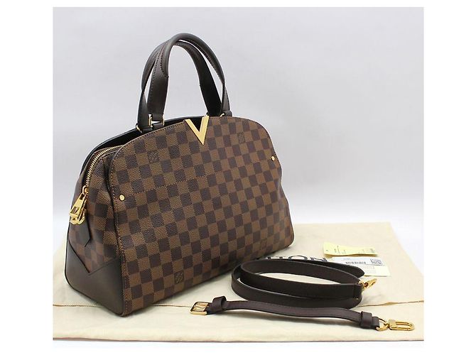 Louis Vuitton Borsa a tracolla bowling Kensington in Damier Ebene Marrone - vista 2