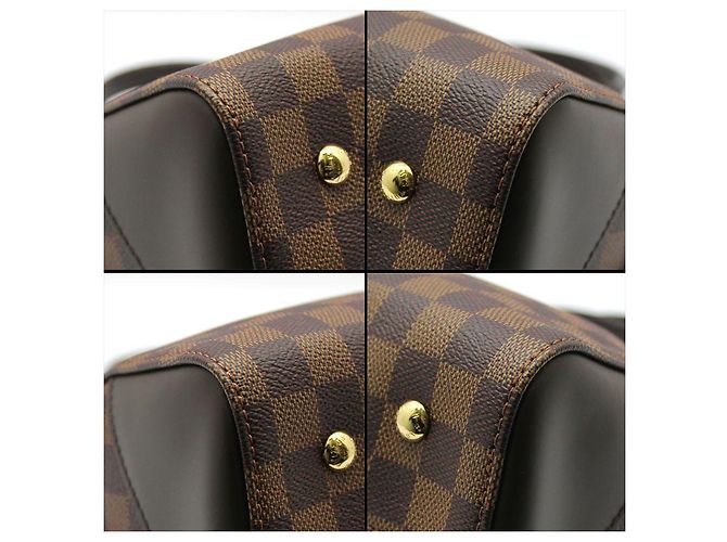 Louis Vuitton Borsa a tracolla bowling Kensington in Damier Ebene Marrone - vista 8