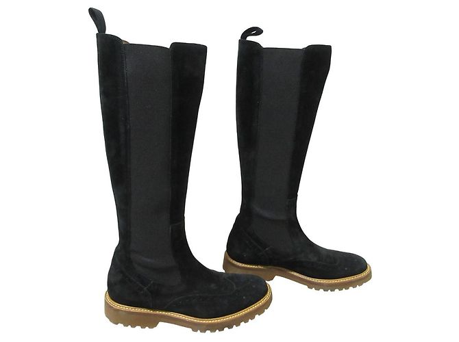Autre Marque Botas Chelsea largas Henderson de ante de estilo wingtip - vista 3
