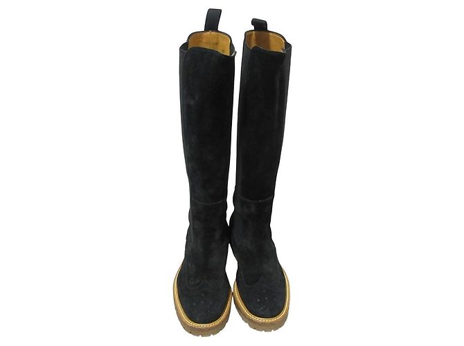 Autre Marque Botas Chelsea largas Henderson de ante de estilo wingtip - vista 5