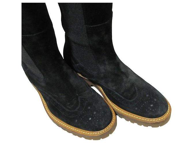 Autre Marque Botas Chelsea largas Henderson de ante de estilo wingtip - vista 6