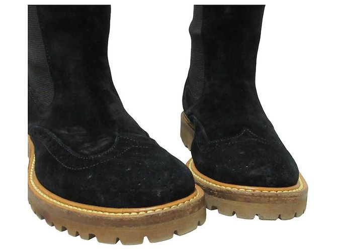 Autre Marque Botas Chelsea largas Henderson de ante de estilo wingtip - vista 7