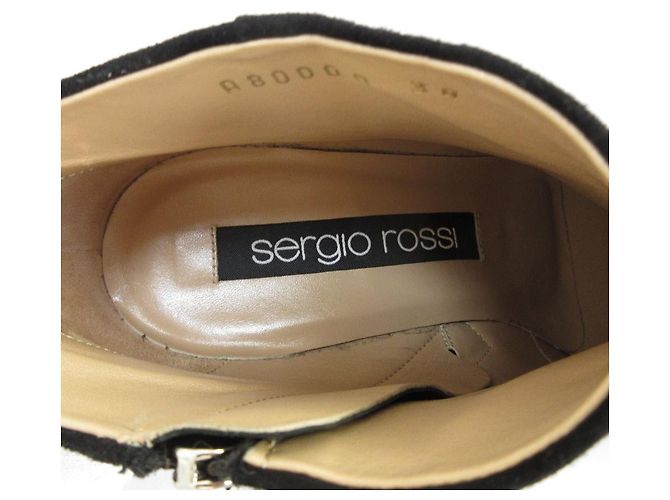 Autre Marque Sergio Rossi sr1 Wildleder-Short-Boots Schwarz - Ansicht 7