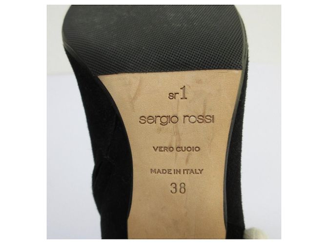 Autre Marque Sergio Rossi sr1 Wildleder-Short-Boots Schwarz - Ansicht 9