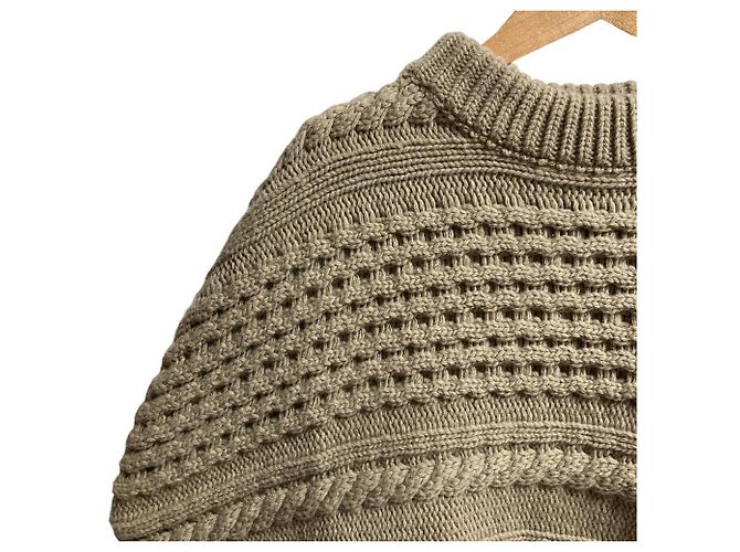 Poncho in lana a maglia intrecciata Ballantyne Marrone - vista 2