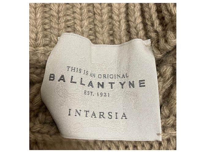 Poncho in lana a maglia intrecciata Ballantyne Marrone - vista 4