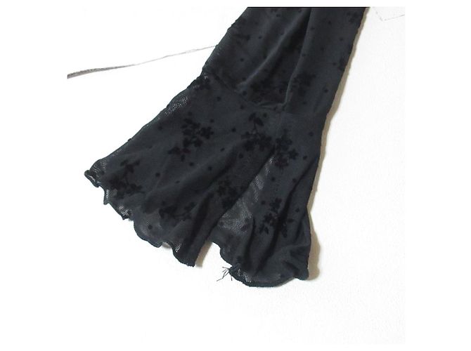 Autre Marque blusa transparente de bolinhas com flores merry jenny Preto - vista 5