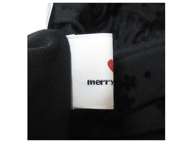 Autre Marque blusa transparente de bolinhas com flores merry jenny Preto - vista 6