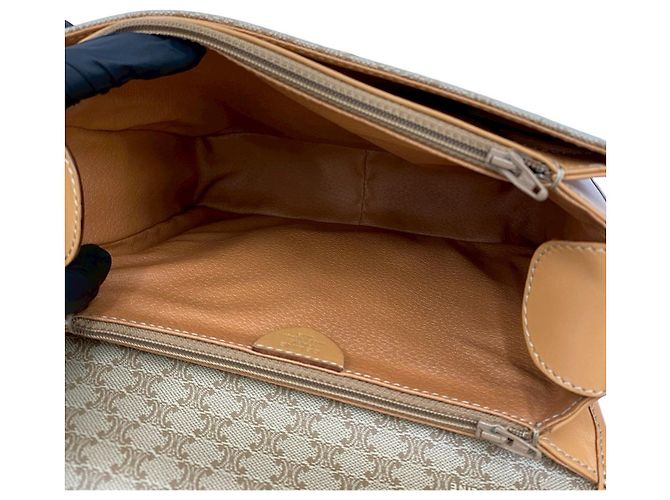 Céline Borsa 2way in pelle Macadam Celine Beige - vista 10