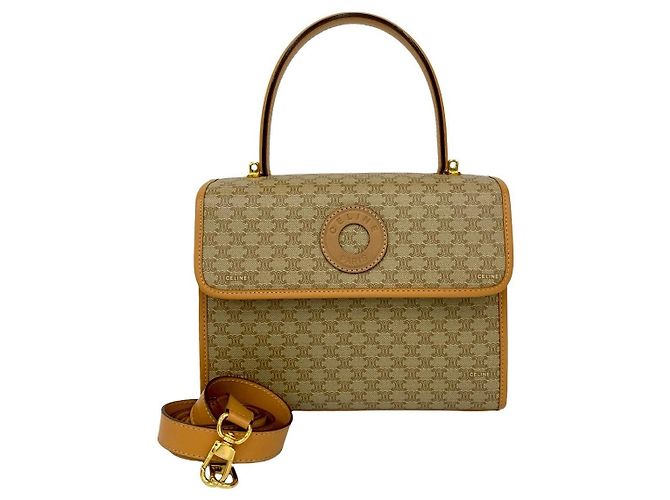 Céline Borsa 2way in pelle Macadam Celine Beige - vista 2