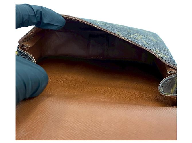 Mini borsa a tracolla Louis Vuitton Cartouchiere Monogram Marrone Bronzo - vista 10
