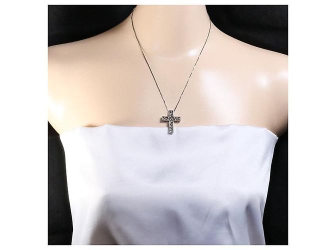Autre Marque Collana in oro bianco Au750 e diamanti Argento - vista 6