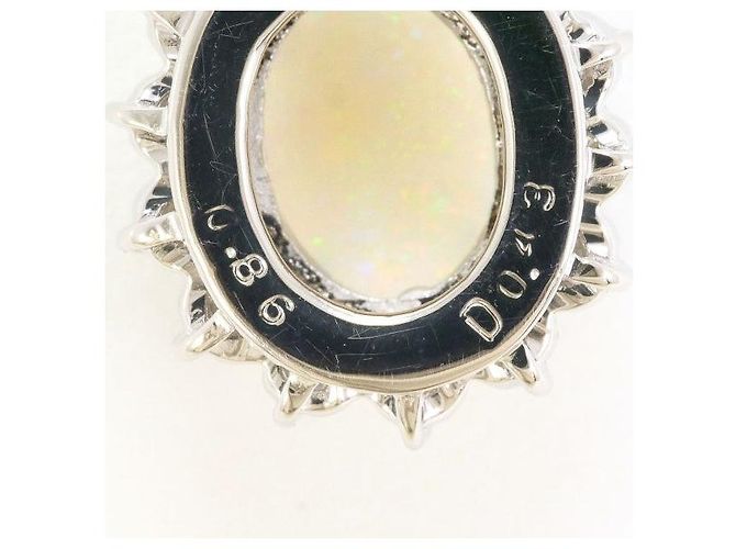 Autre Marque Collana in platino Pt900 Pt850 con opale e diamante Argento - vista 5