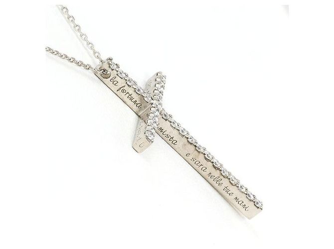Autre Marque Collana in oro bianco Au750 e diamanti Argento - vista 2