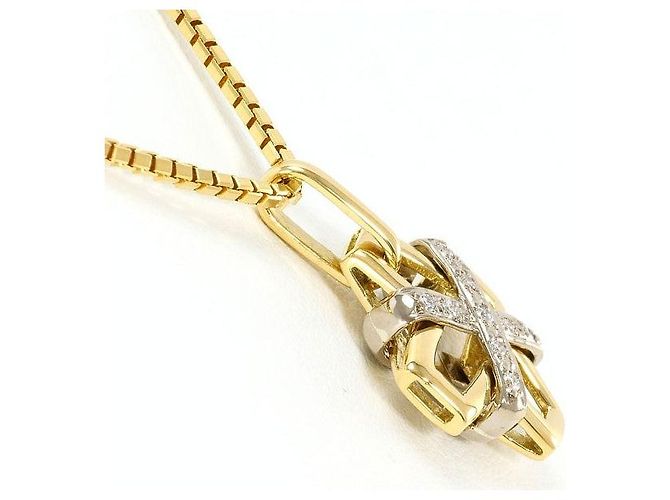 Autre Marque Collana in oro giallo e bianco Au750 con diamanti D'oro - vista 2