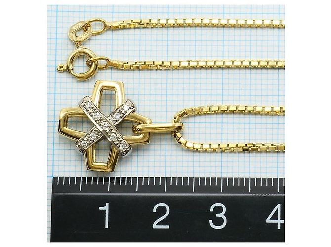 Autre Marque Collana in oro giallo e bianco Au750 con diamanti D'oro - vista 5