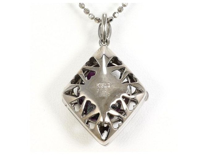 Autre Marque Collana in oro bianco Au750, rubino e diamante Argento - vista 3