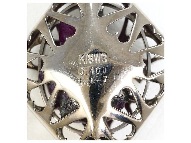 Autre Marque Collana in oro bianco Au750, rubino e diamante Argento - vista 4