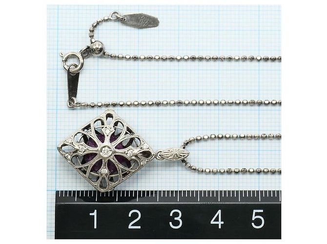 Autre Marque Collana in oro bianco Au750, rubino e diamante Argento - vista 6