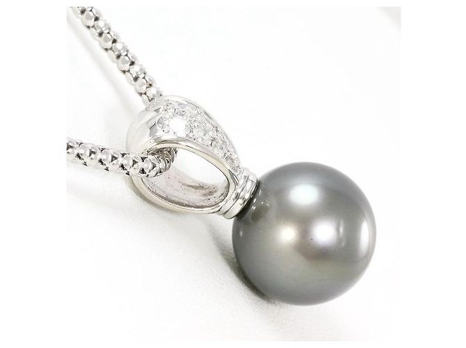 Autre Marque Collana con perla nera e diamante Pt900 Pt850 Nero - vista 2